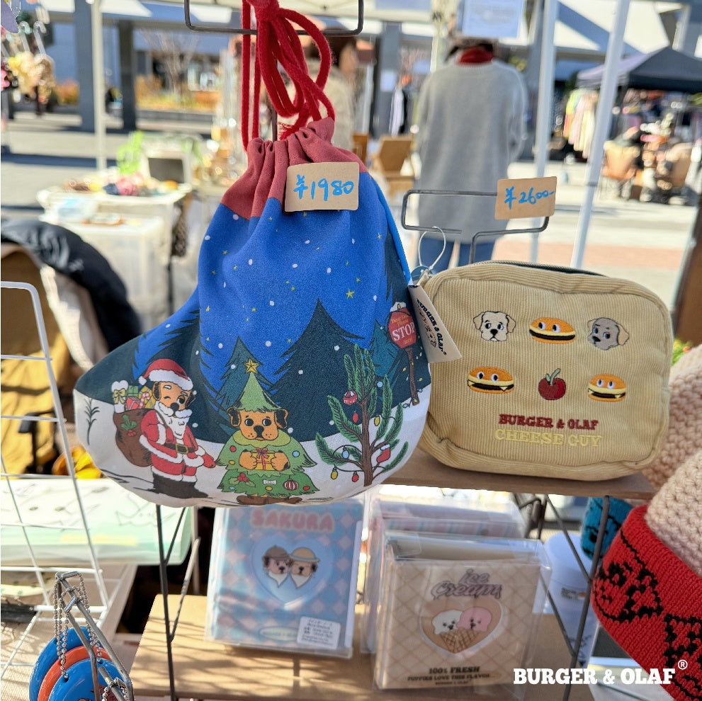 BOPO-003 BURGER&OLAF  クリスマス 靴下型 巾着