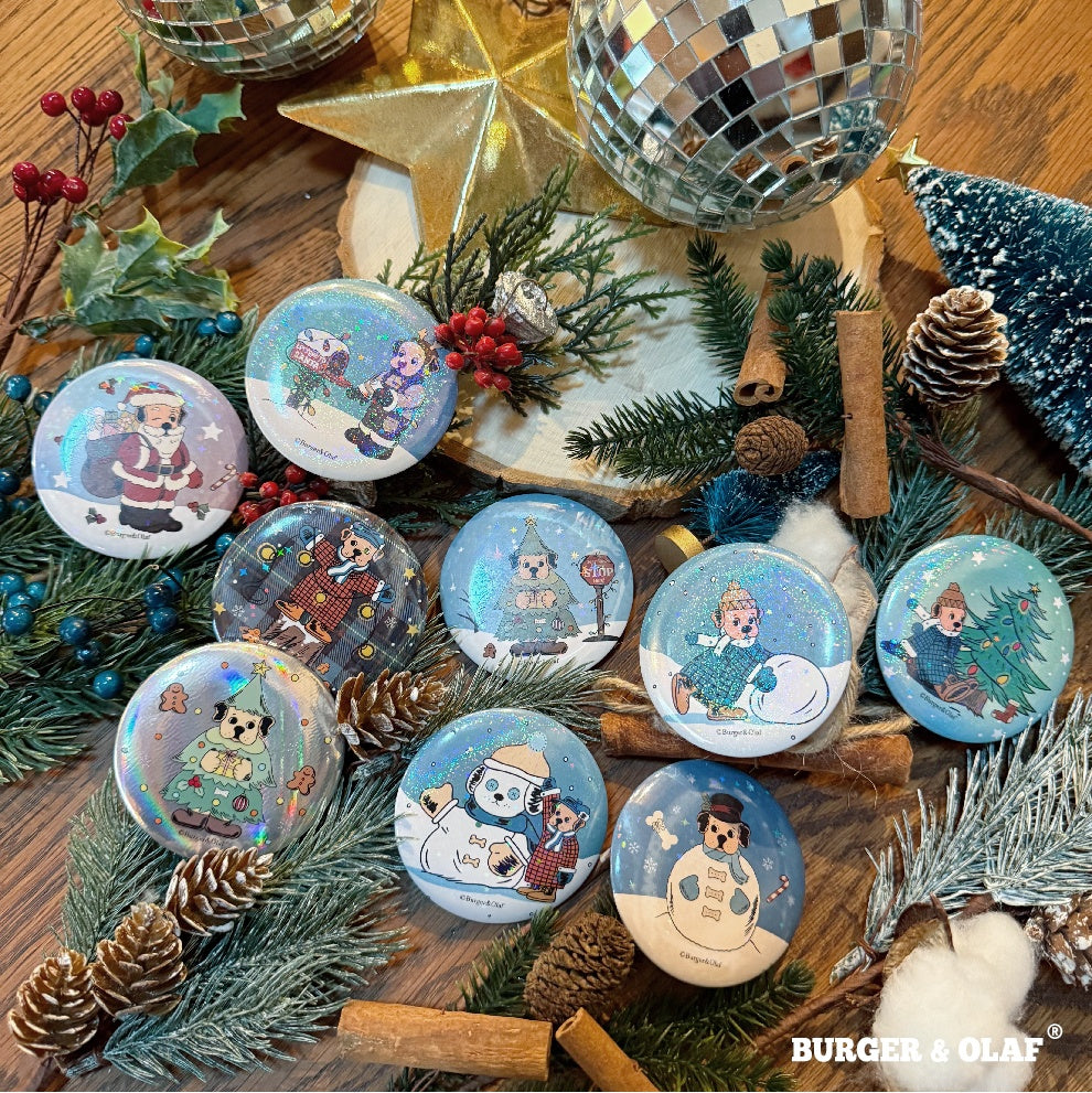 クリスマス きらきら 缶バッジ BOBG-001