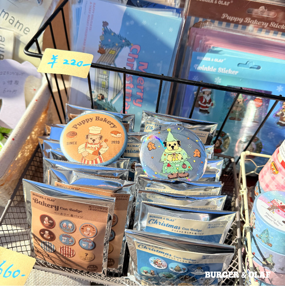 クリスマス きらきら 缶バッジ BOBG-001