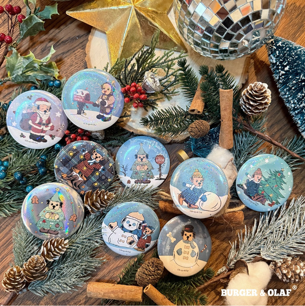 クリスマス きらきら 缶バッジ BOBG-001