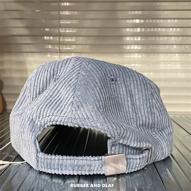 レトロテイスト 刺繍ロゴ コーデュロイ キャップ BOCA-001