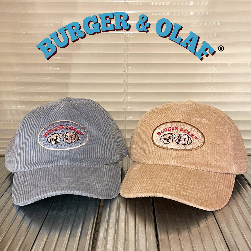 レトロテイスト 刺繍ロゴ コーデュロイ キャップ BOCA-001