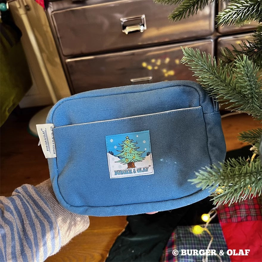 BOPO-001  冬の日 雪だるま刺繍ポーチ