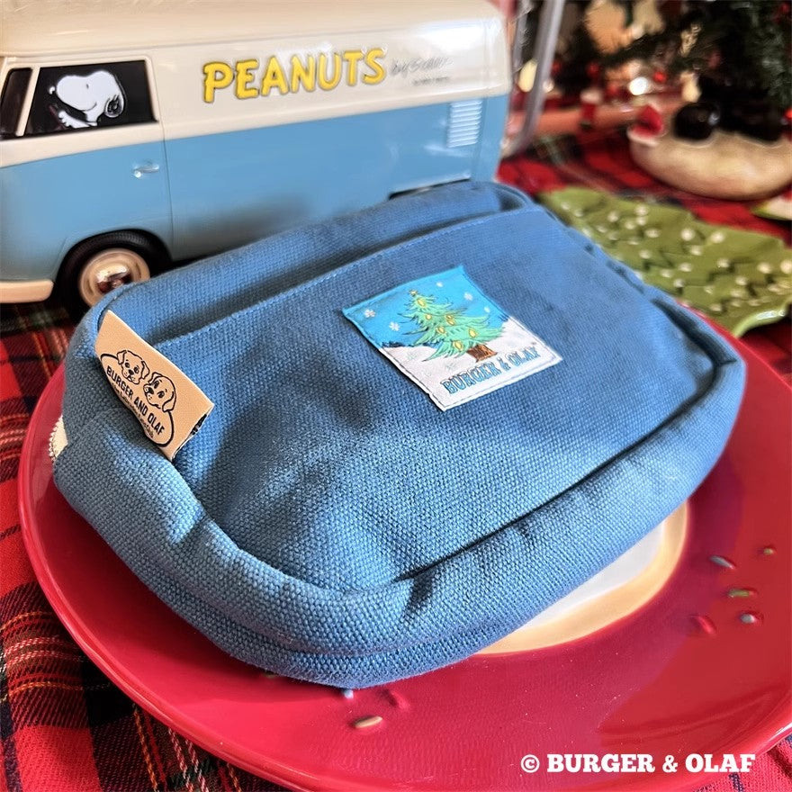 BOPO-001  冬の日 雪だるま刺繍ポーチ