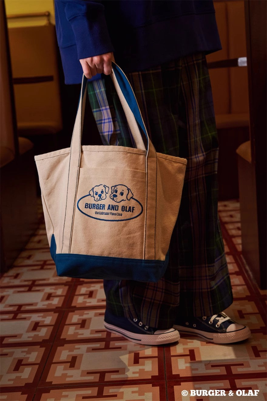ラブラドール・レトリバー ロゴ刺繍キャンバストートバッグ BOBG-001